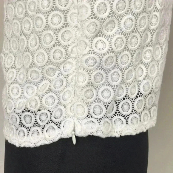 Lilly Pulitzer For Target Embroidered Lace Overlay Cropped Blouse Size S - Picture 5 of 8